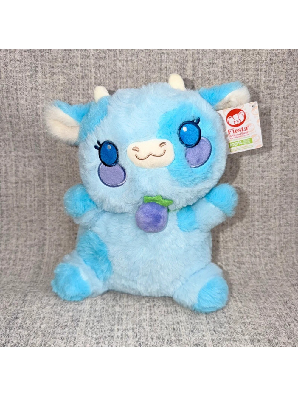 New Fiesta Blueberry Cow Plush Blue Kawaii Stuffed Animal Fruit Cute Toy